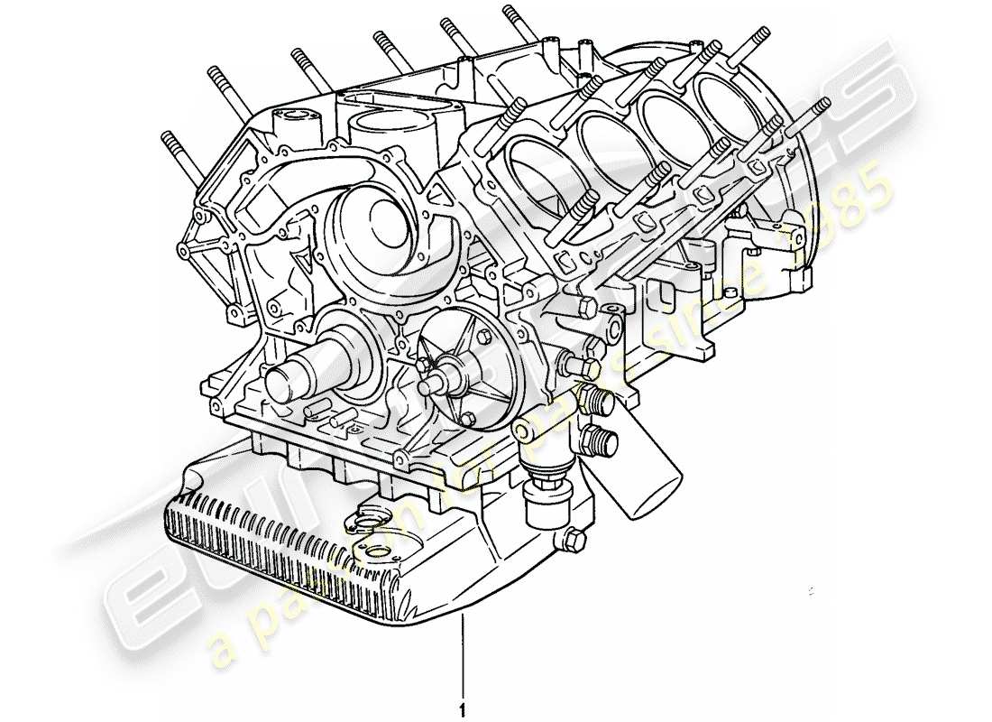 porsche 928 (1980) motor de repuesto - listo para instalación diagrama de piezas