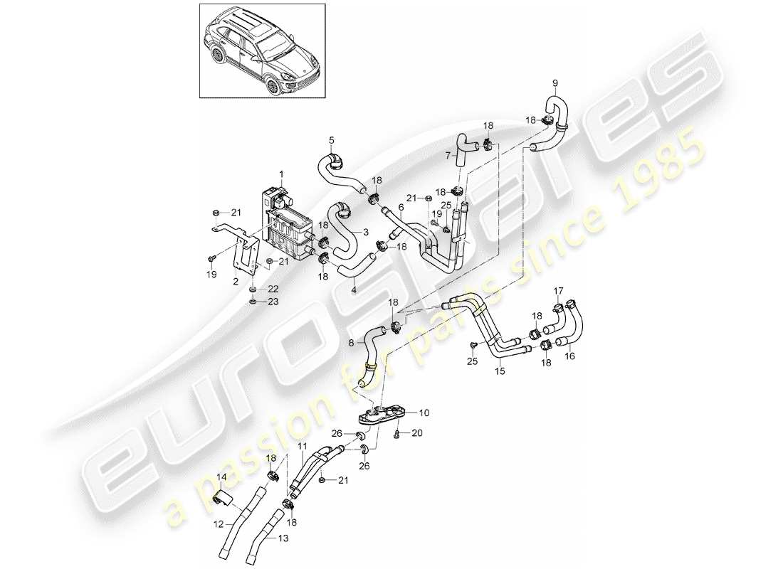 porsche 2017 (cayenne e2 92a) diagrama de piezas híbrido