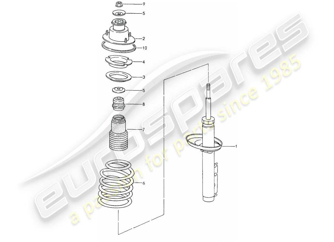 porsche 2004 (986 boxster) amortiguador - muelle helicóptico diagrama de piezas