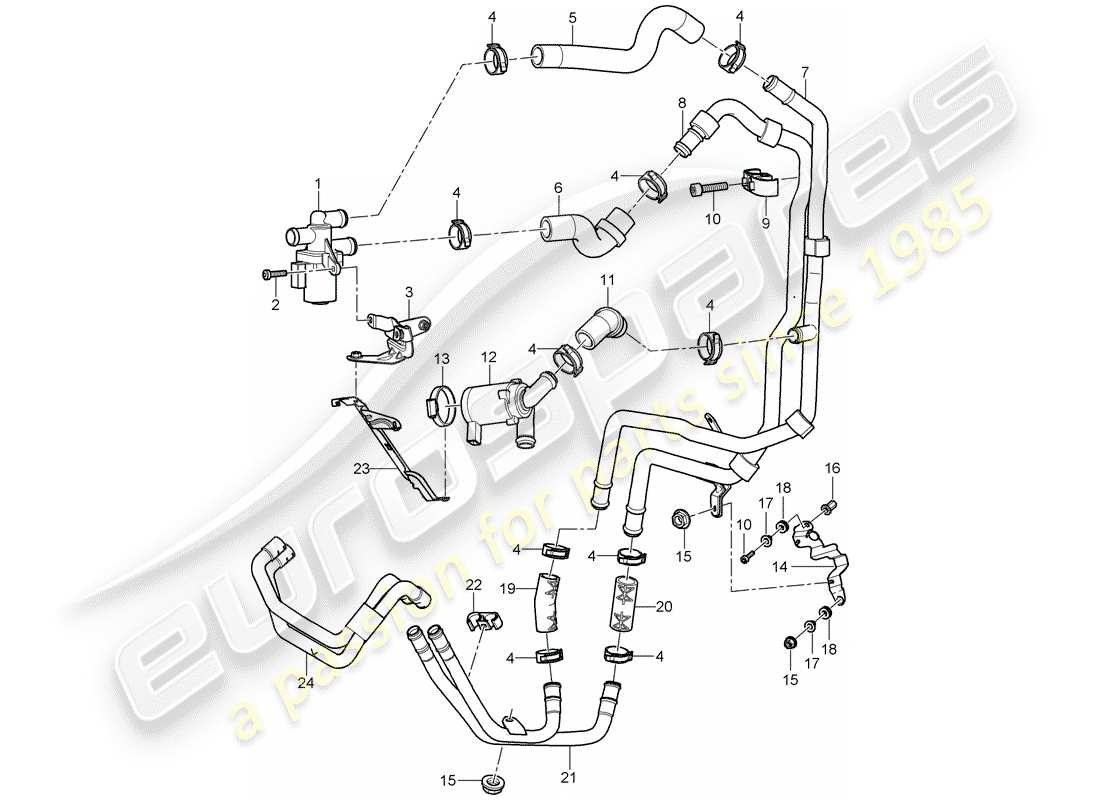 porsche 2003 (cayenne e1 9pa) diagrama de piezas del calentador