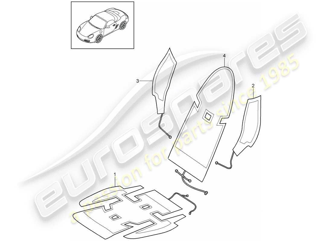 porsche 2010 (987 boxster) diagrama de piezas del calentador