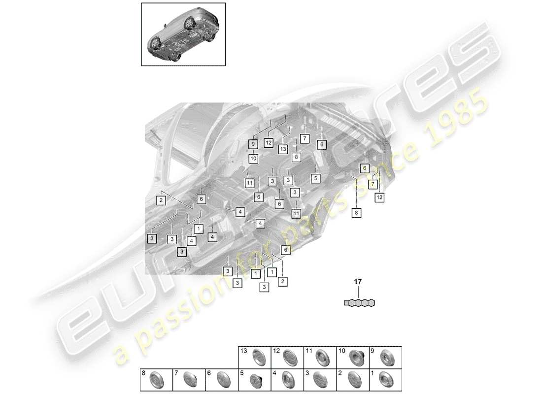 porsche 2020 (cayenne e3 9ya/9yb) diagrama de piezas del enchufe