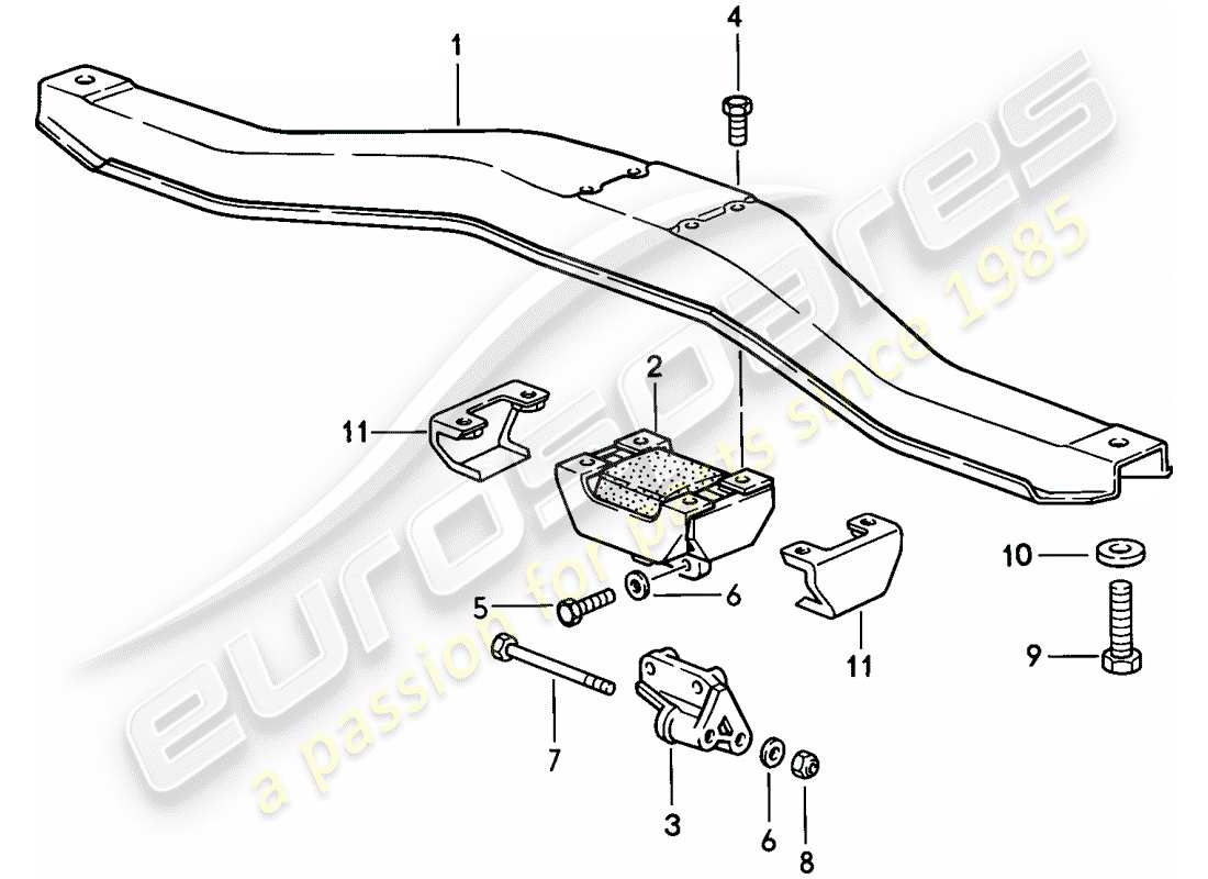 porsche 1988 (944) suspensión de la transmisión - caja de cambios manual diagrama de piezas