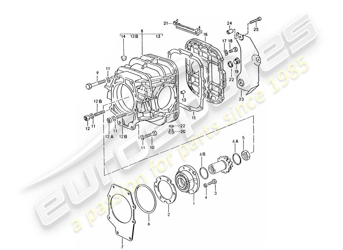 porsche 1992 (928) transmisión automática - diferencial diagrama de piezas