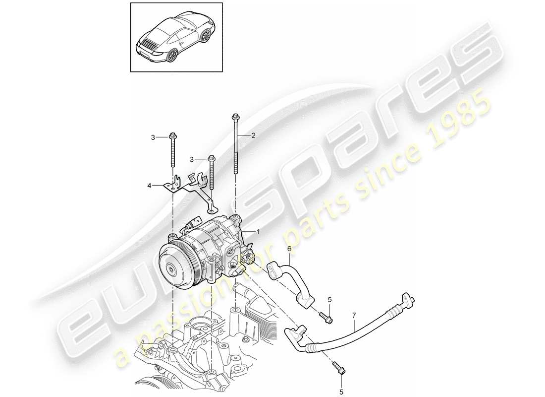 porsche 2010 (997-2) compresor diagrama de piezas