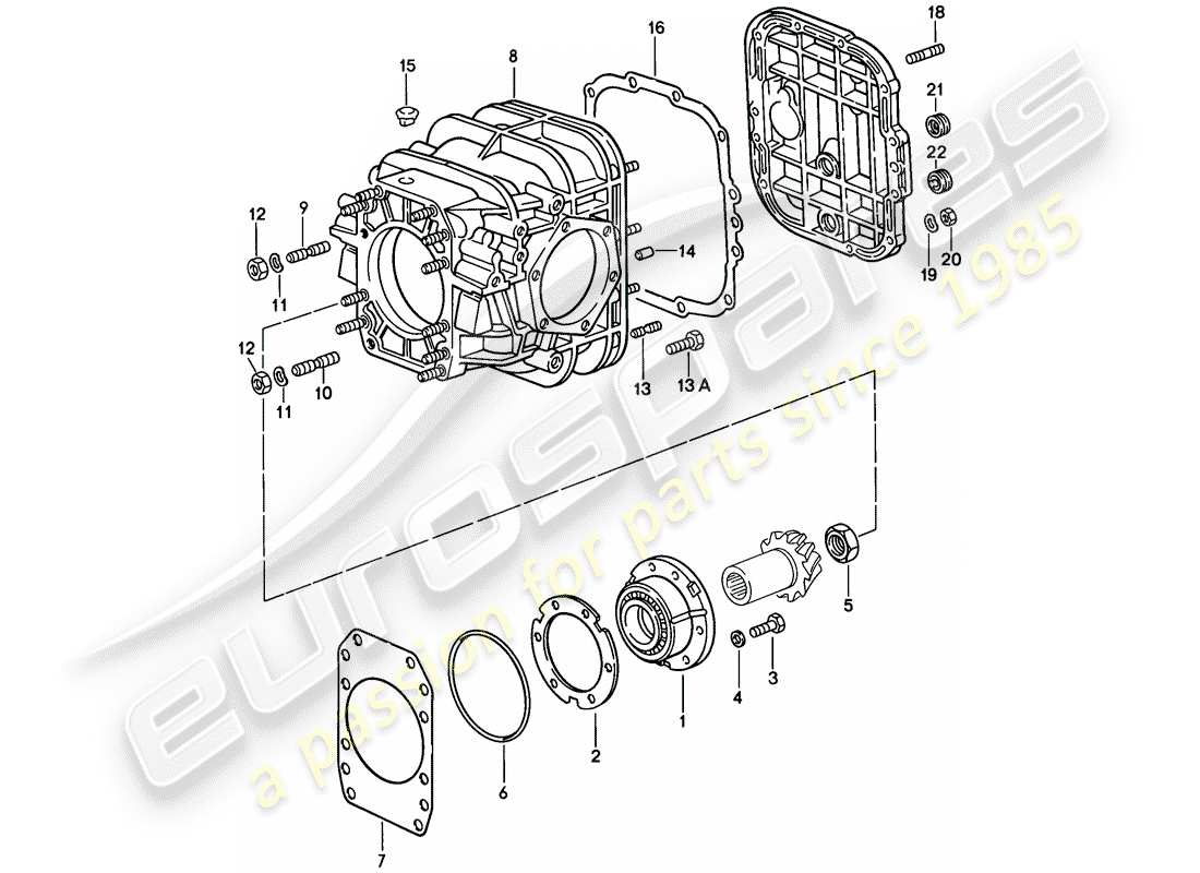 porsche 1979 (928) diferencial - 1 - transmisión automática diagrama de piezas