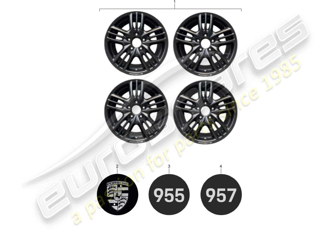 porsche 2004 (cayenne e1 9pa) conjunto de engranajes 18 offroad no para: pccb no para: pr: e81 no para: turbo/turbo s diagrama de piezas