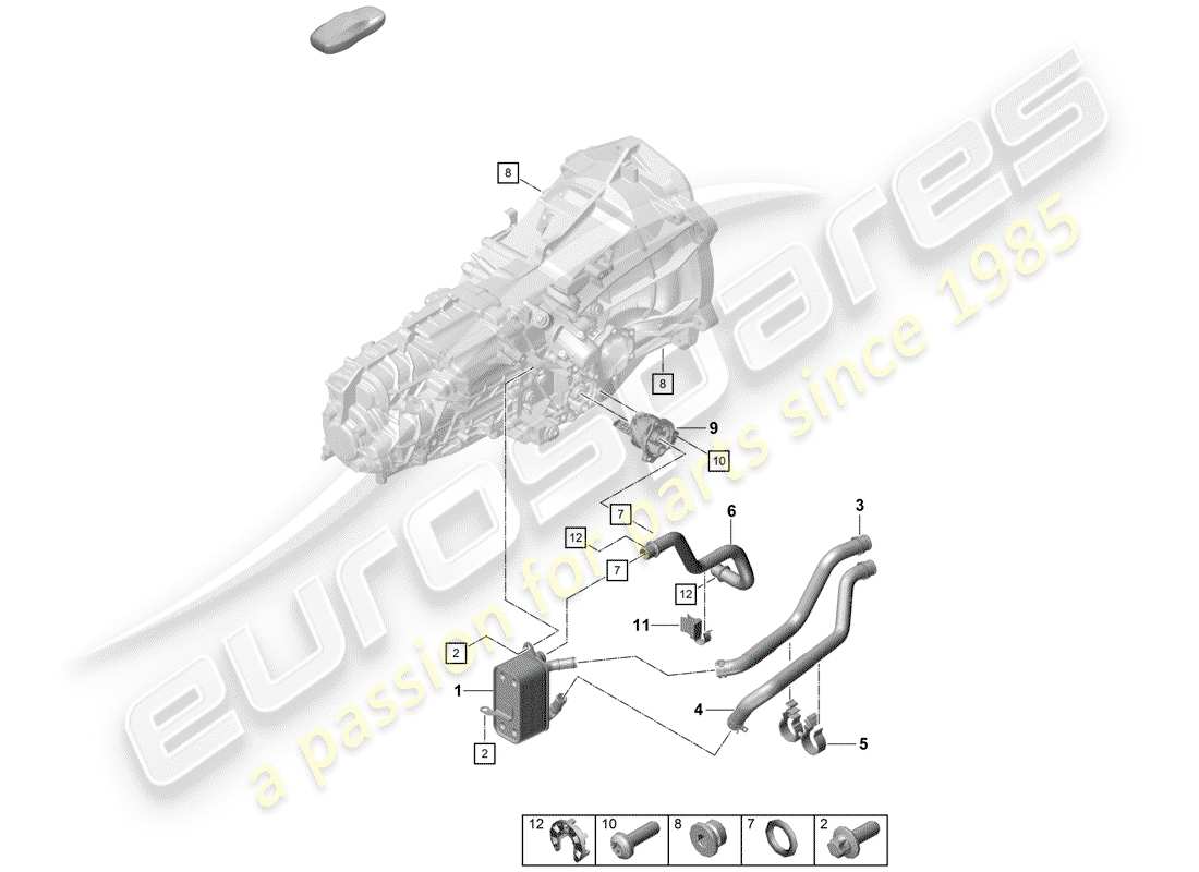 porsche 2019 (718 boxster spyder) manual gearbox diagrama de piezas