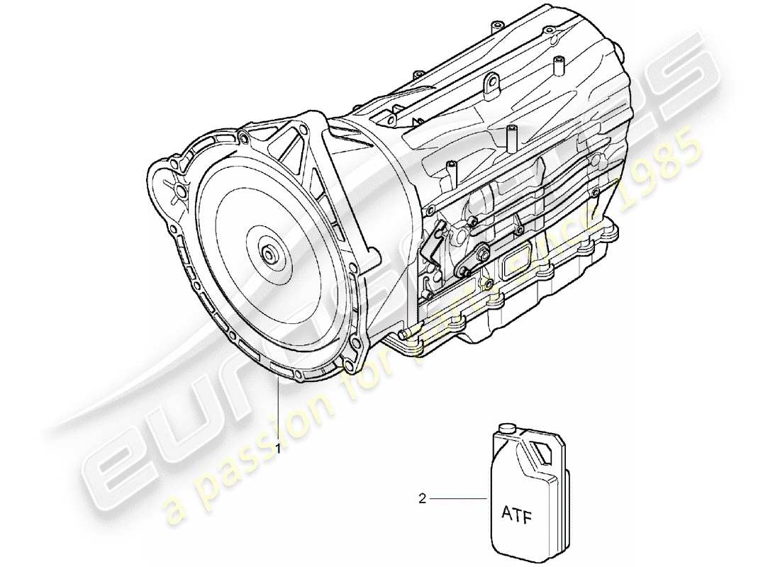porsche 2003 (cayenne e1 9pa) 6-speed caja de cambios automática para diagrama de piezas