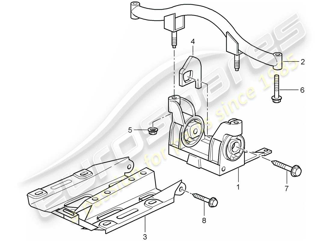 porsche 2007 (997-1 gt3) suspensión de la transmisión diagrama de piezas