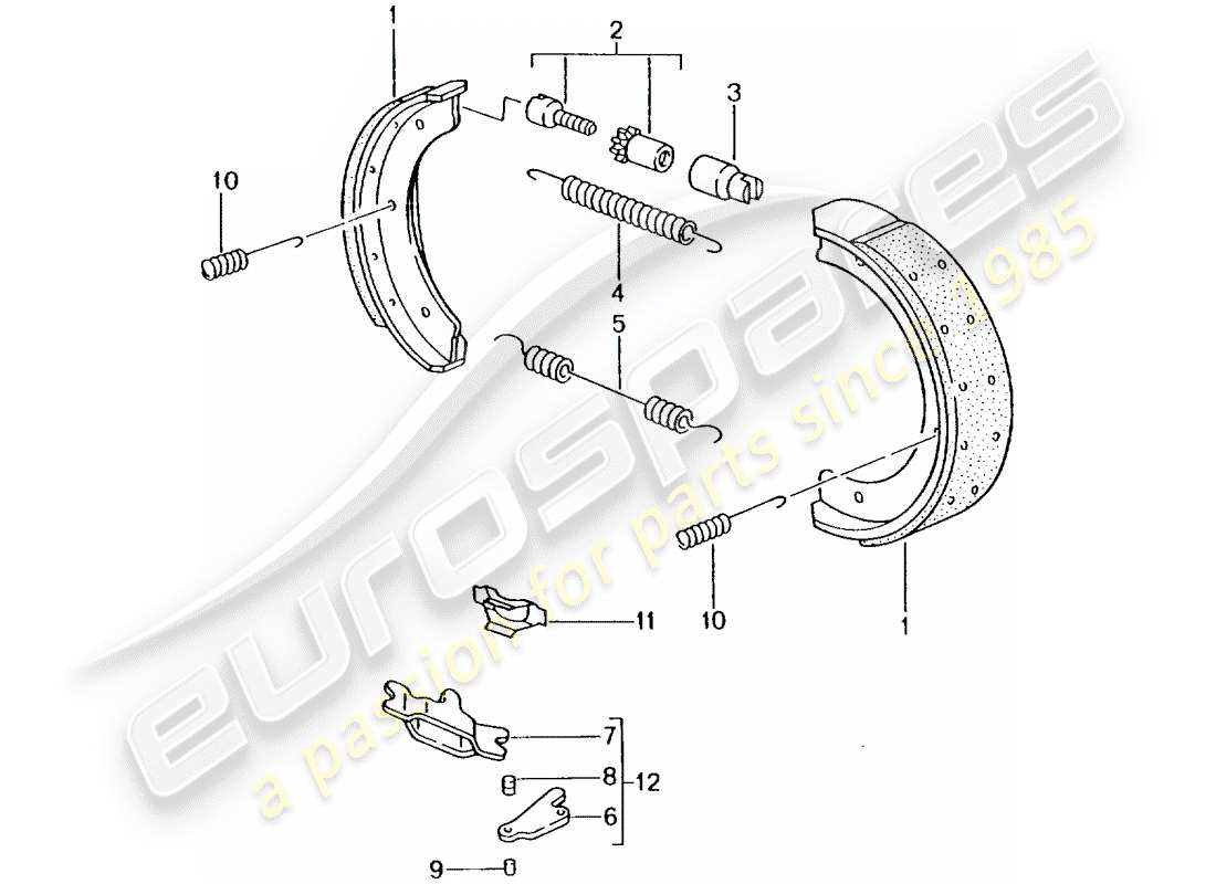 porsche 2004 (996 turbo / gt2) freno de mano diagrama de piezas