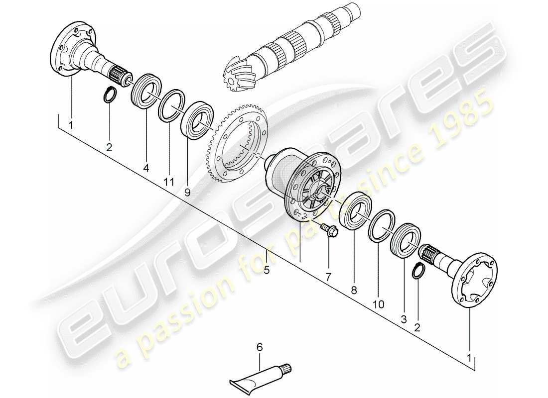 porsche 2005 (997-1) diagrama de piezas del kit de reparación