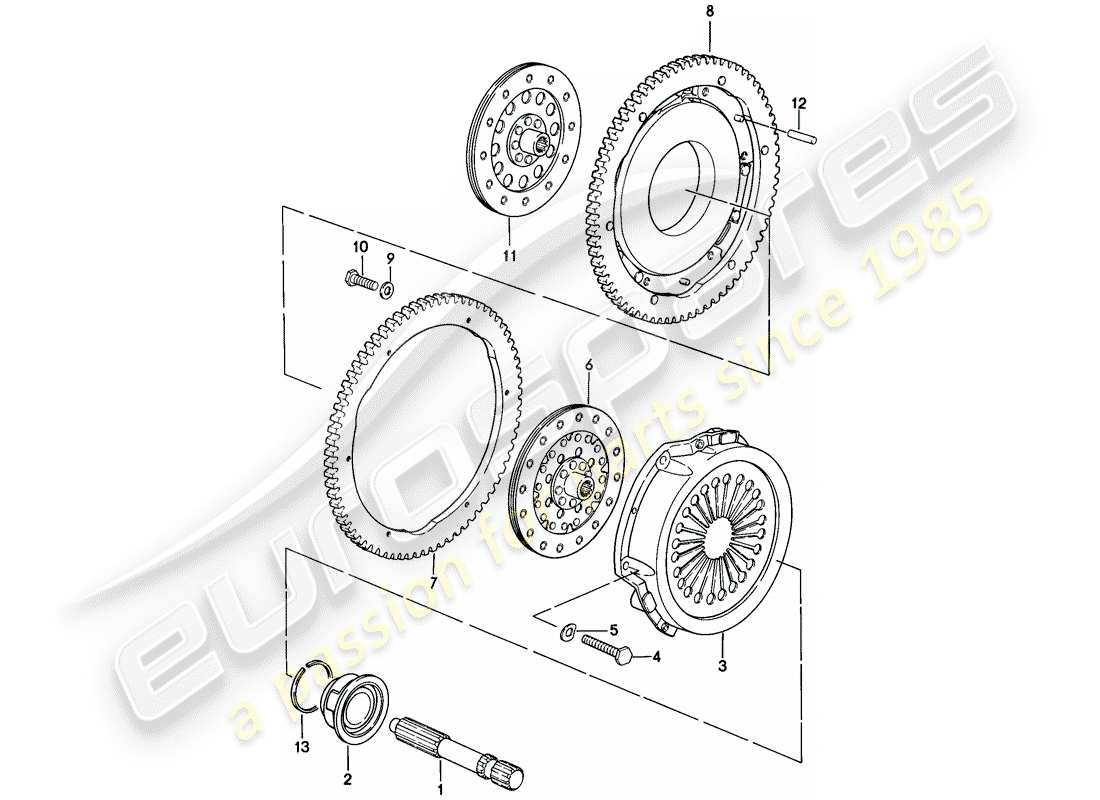 porsche 1981 (928) embrague diagrama de piezas