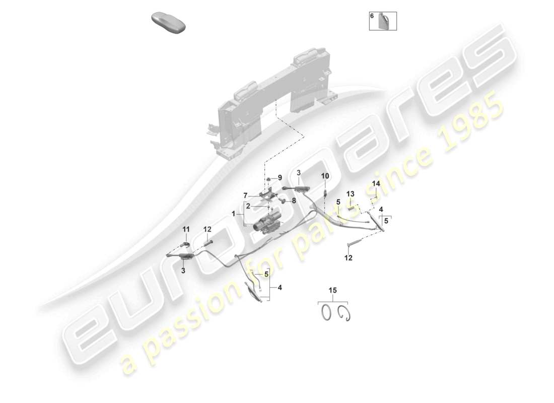 porsche 2019 (992-1) unidad de accionamiento sistema hidráulico para el accionamiento del techo convertible diagrama de piezas