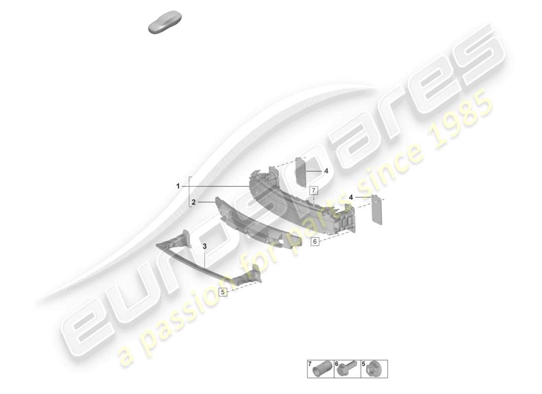 porsche 2019 (992-1) paquete sport design para portaparachoques delantero diagrama de piezas
