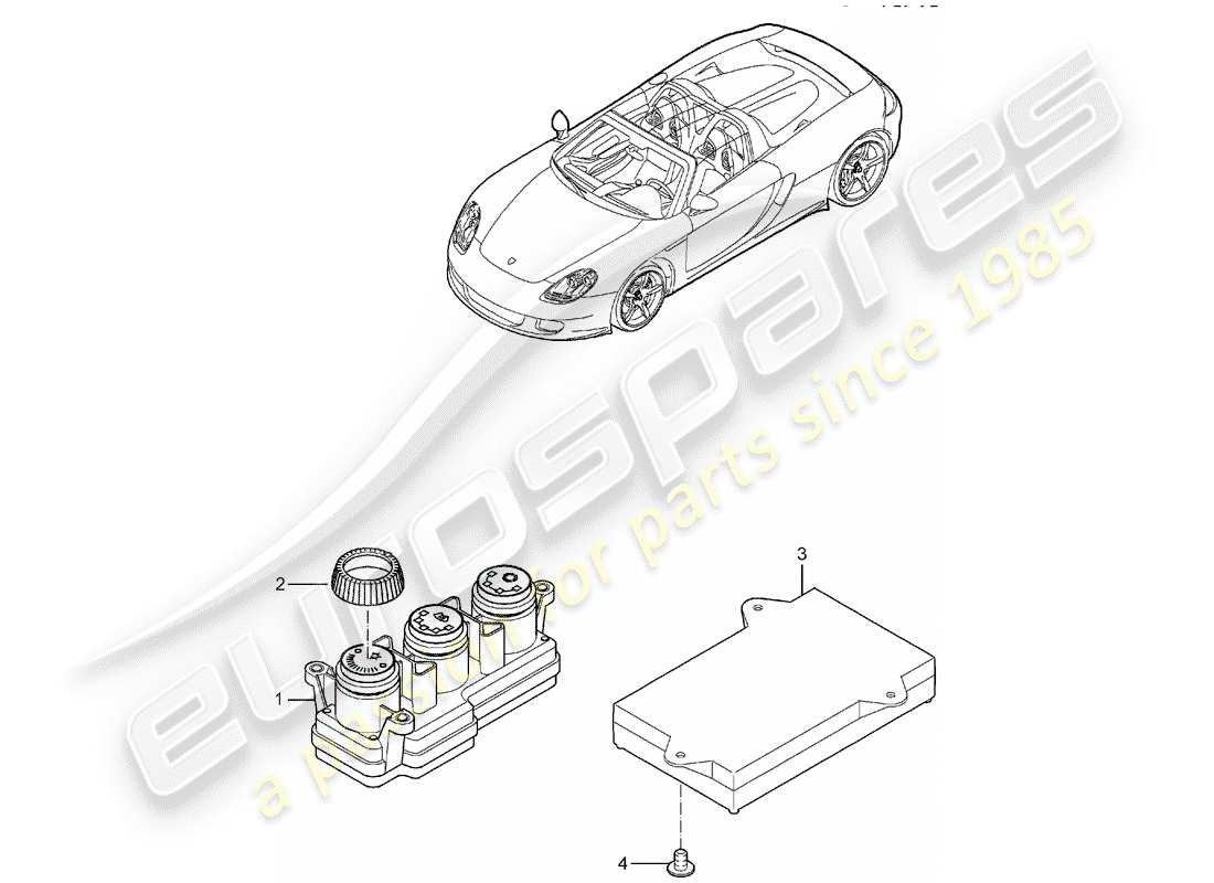 porsche 2004 (carrera gt) unidad de operación - calentador - aire acondicionado diagrama de piezas