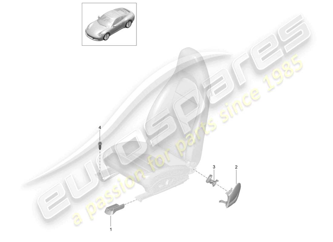 un diagrama de piezas del catálogo de piezas porsche 2017 (991-2)
