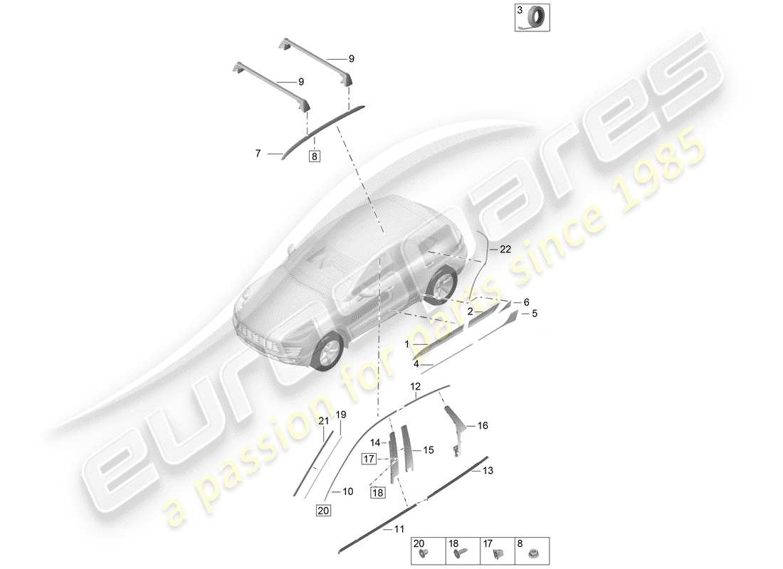 diagrama de pieza que contiene el número de pieza 95b853225