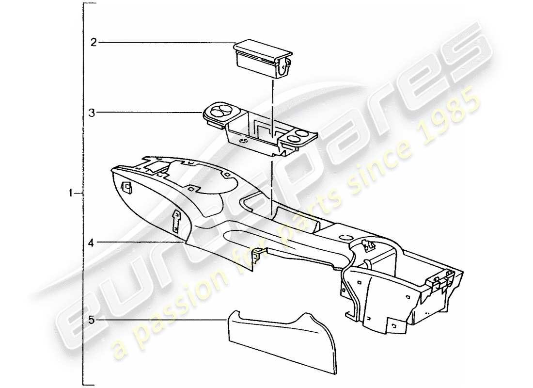 un diagrama de piezas del catálogo de piezas porsche 1985 (tequipment)