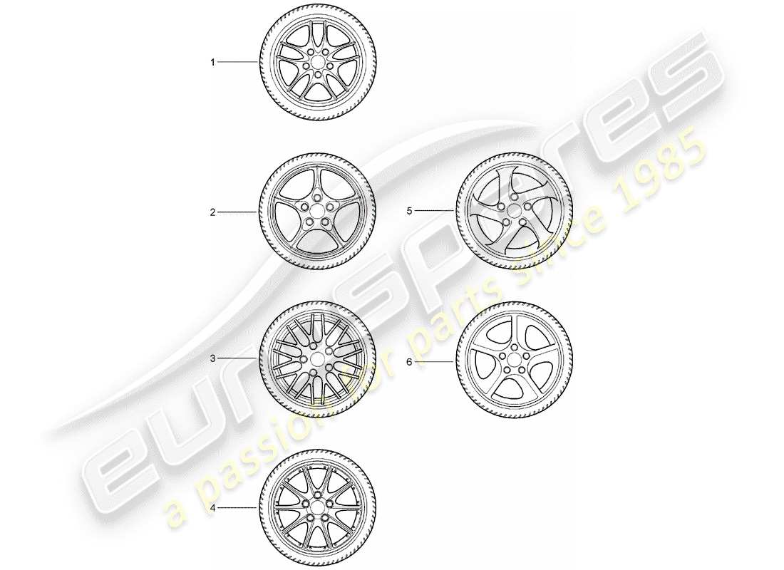 un diagrama de piezas del catálogo de piezas porsche 2004 (tequipment)
