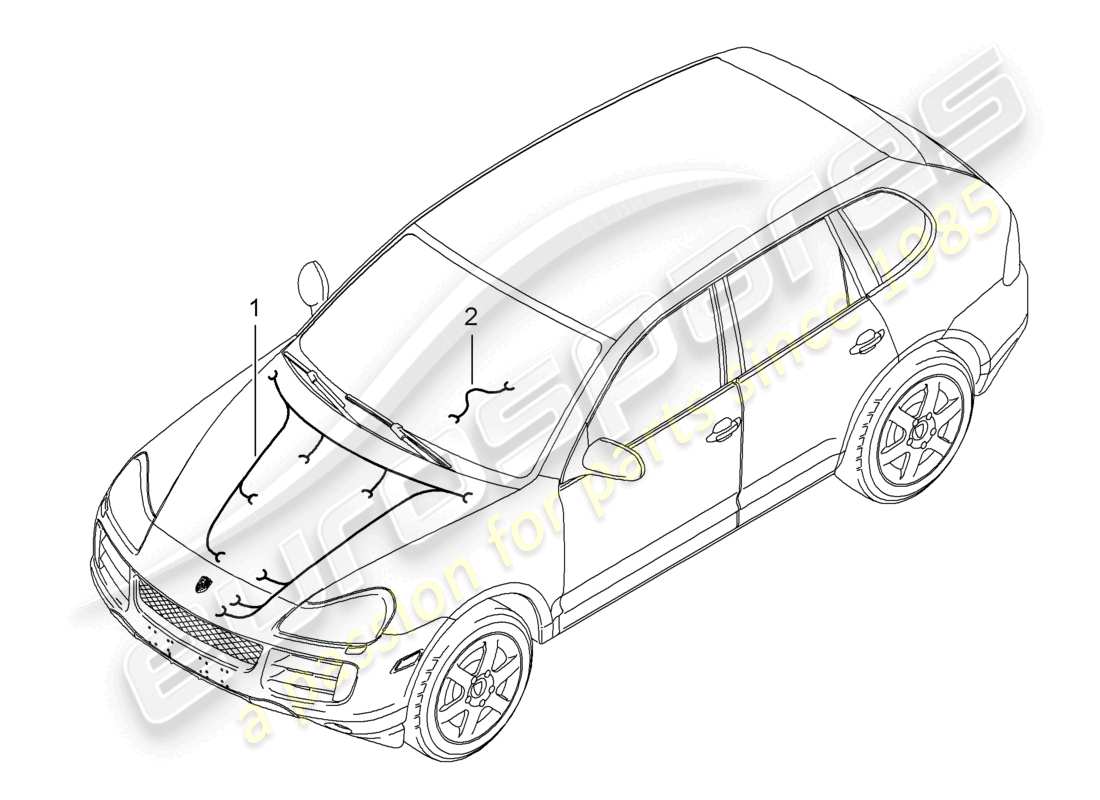 un diagrama de piezas del catálogo de piezas porsche 2010 (cayenne e1 9pa)