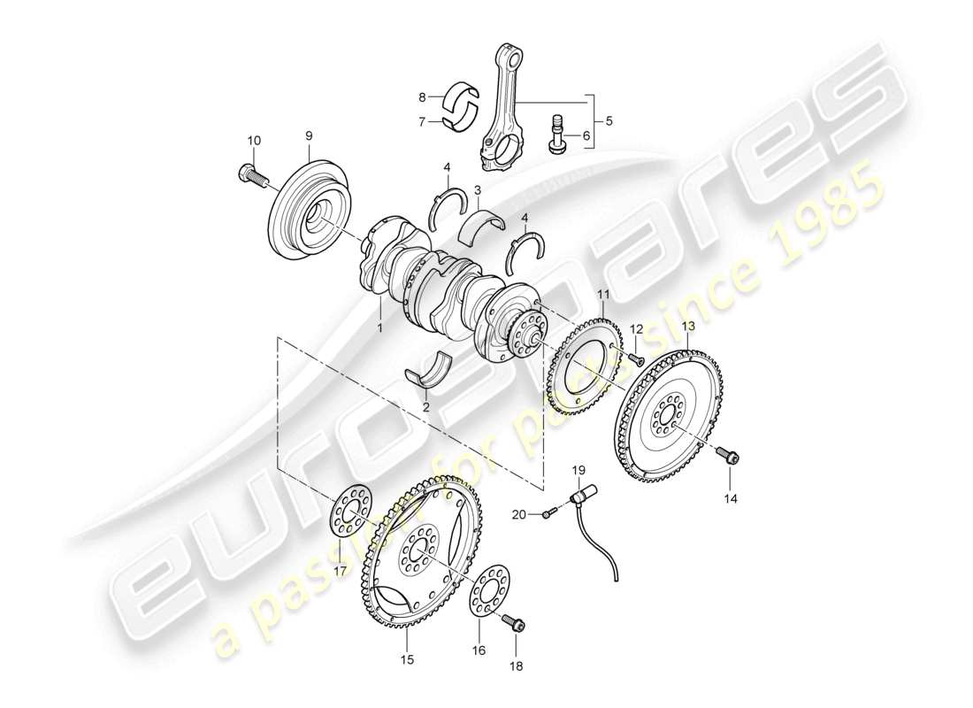 un diagrama de piezas del catálogo de piezas porsche 2010 (cayenne e1 9pa)