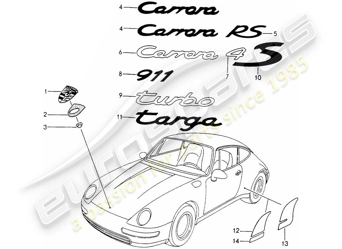 diagrama de pieza que contiene el número de pieza pcg55932004