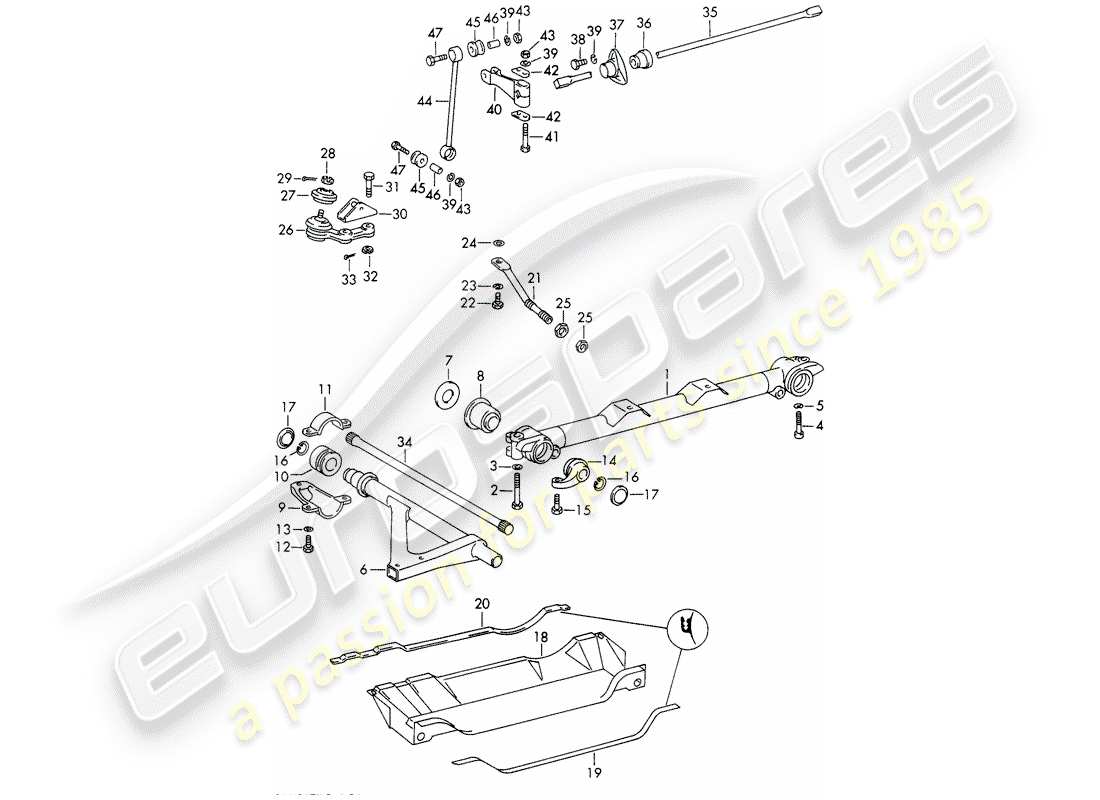 un diagrama de piezas del catálogo de piezas porsche 1968 (911/912)
