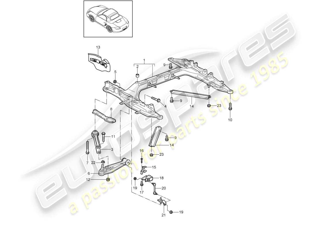 un diagrama de piezas del catálogo de piezas porsche 2011 (987 boxster)