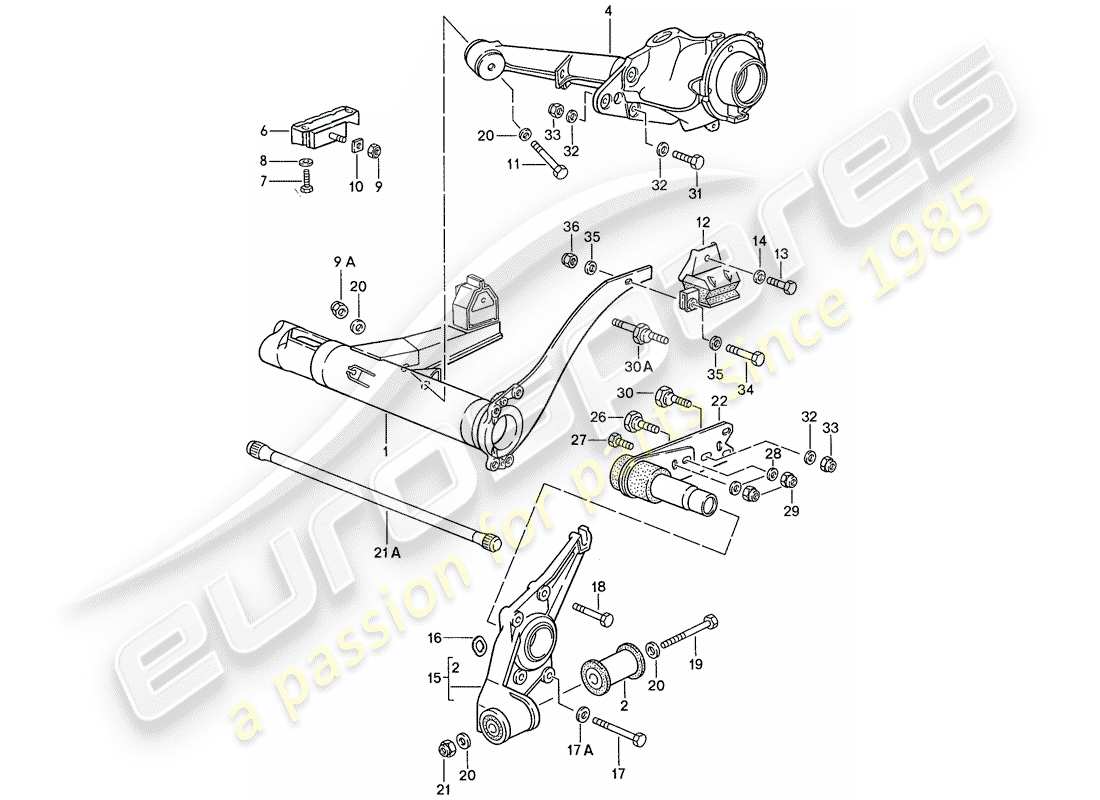 un diagrama de piezas del catálogo de piezas porsche 1991 (944)