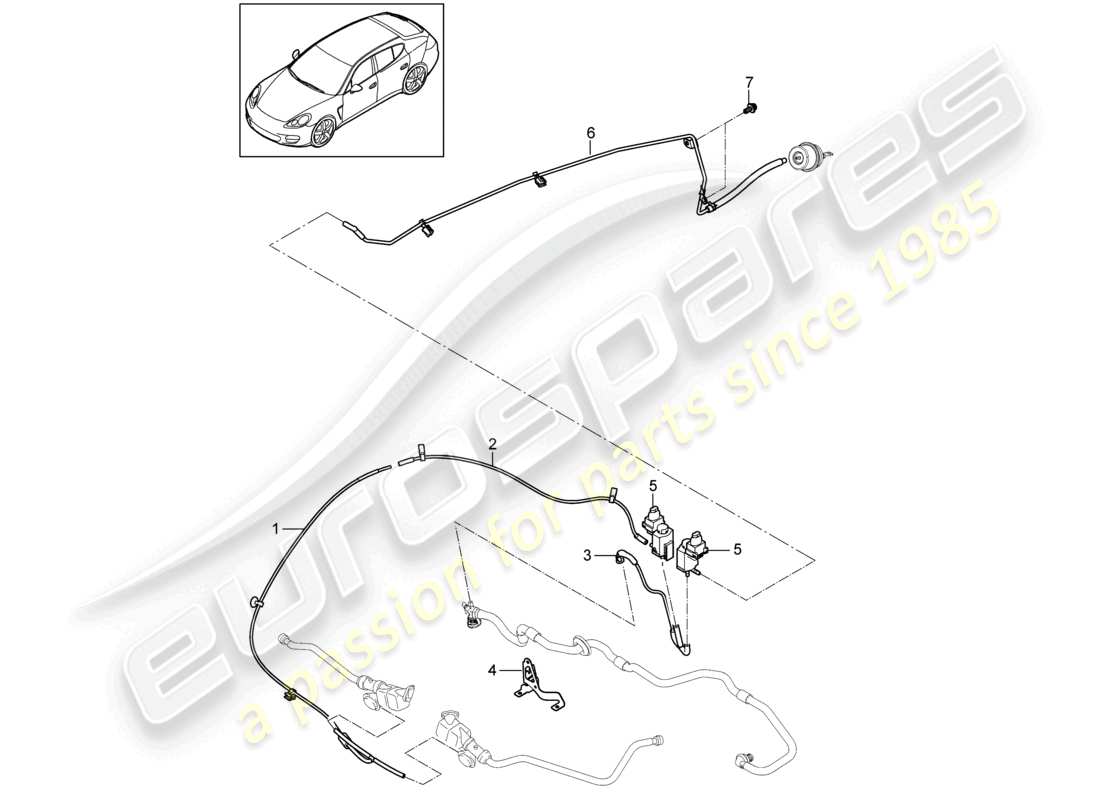 un diagrama de piezas del catálogo de piezas porsche 2015 (panamera 970)