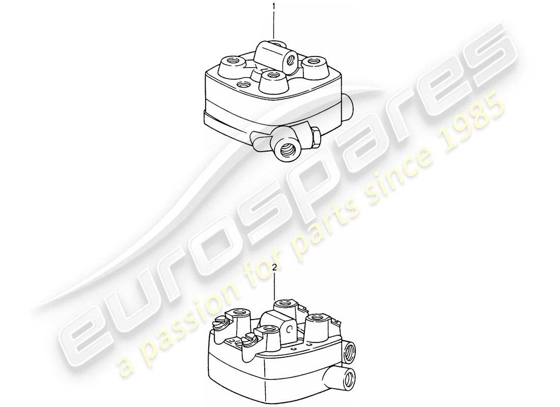 un diagrama de piezas del catálogo de piezas porsche 1970 (refurbished and exchange catalogue)
