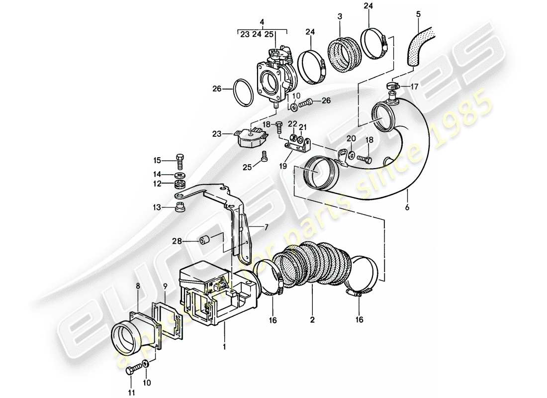 un diagrama de piezas del catálogo de piezas porsche 1986 (944)