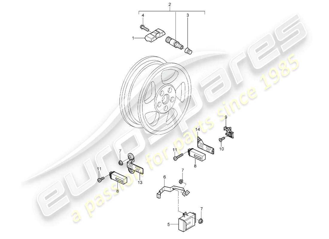 un diagrama de piezas del catálogo de piezas porsche 2006 (987 boxster)