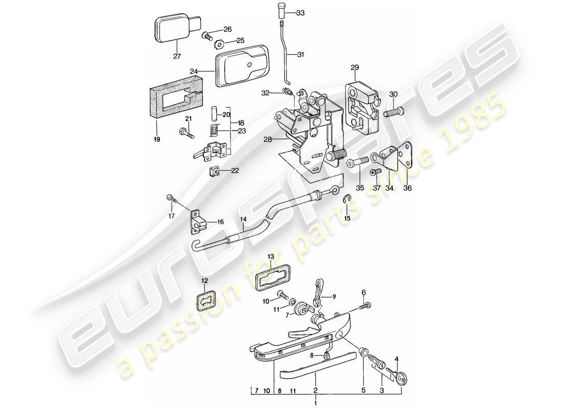 un diagrama de piezas del catálogo de piezas porsche 1983 (944)