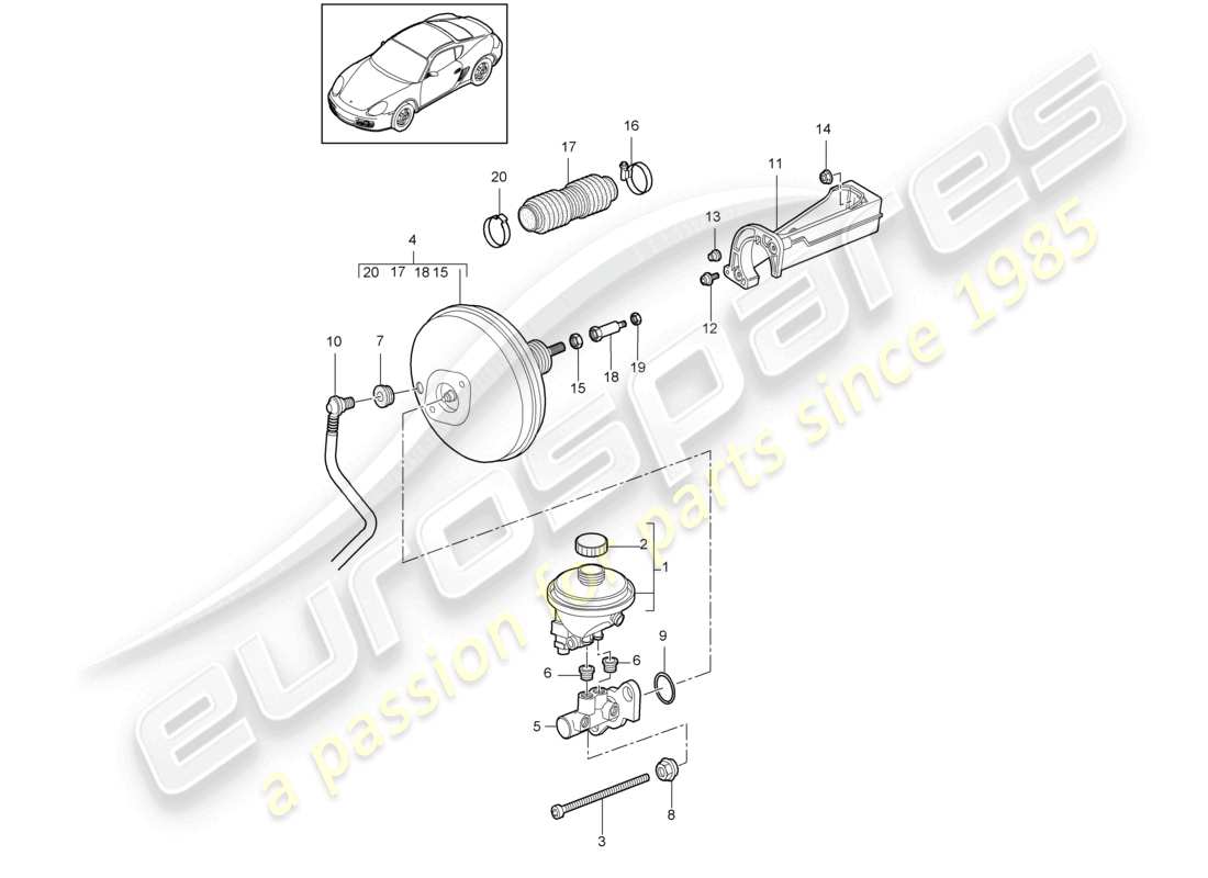 un diagrama de piezas del catálogo de piezas porsche 2010 (987 cayman)