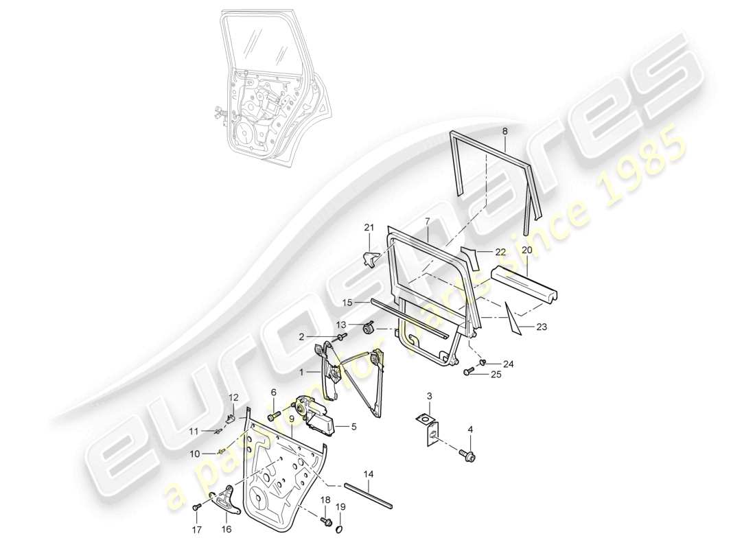 un diagrama de piezas del catálogo de piezas porsche 2010 (cayenne e1 9pa)
