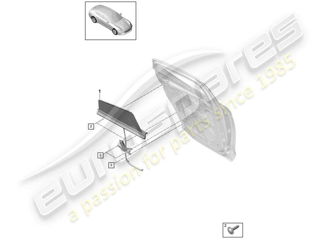 un diagrama de piezas del catálogo de piezas porsche 2019 (panamera 971-1)