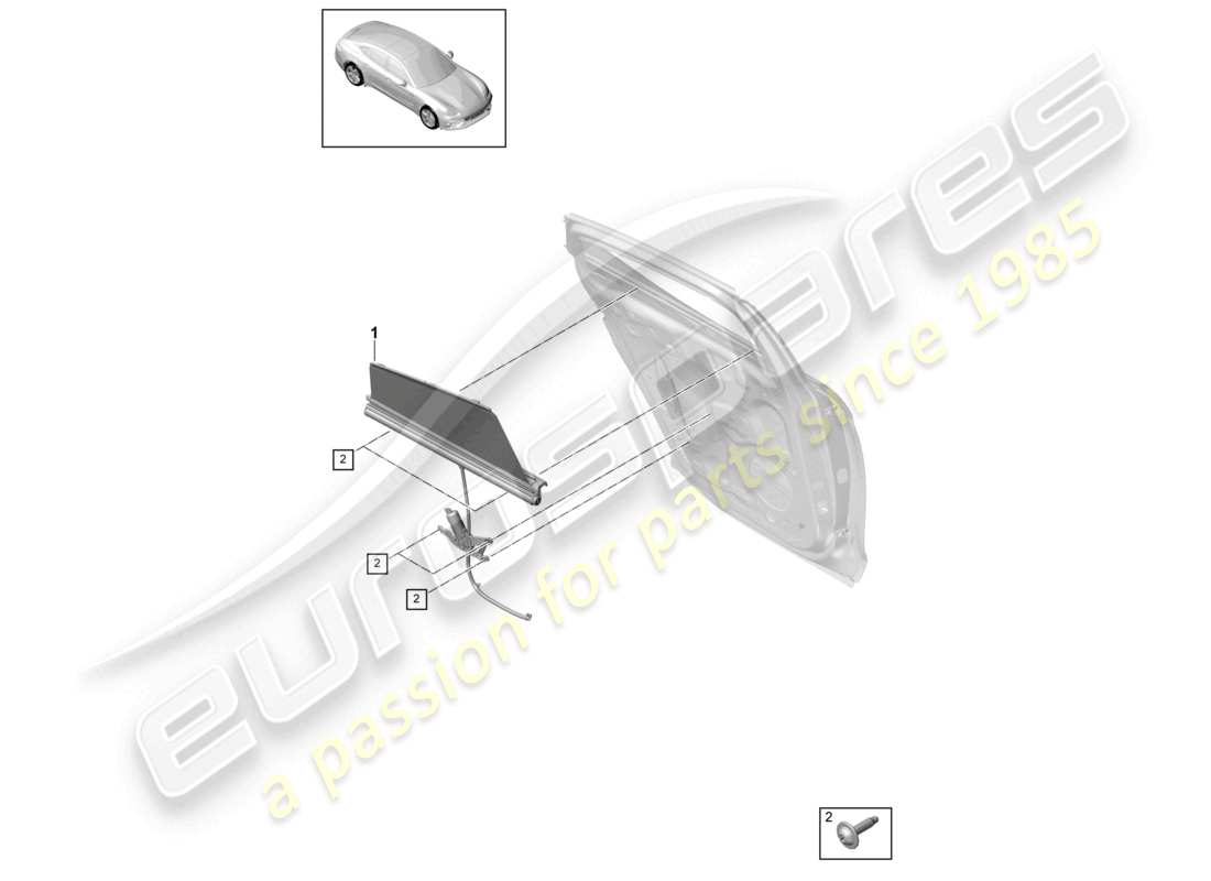 un diagrama de piezas del catálogo de piezas porsche 2020 (panamera 971-1)