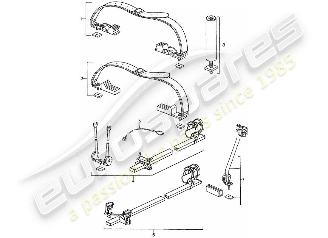 un diagrama de piezas del catálogo de piezas porsche 1990 (944)