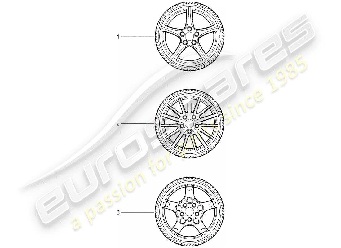 un diagrama de piezas del catálogo de piezas porsche 1991 (tequipment)