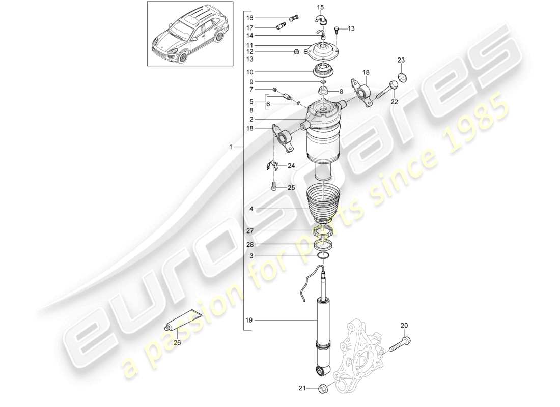 un diagrama de piezas del catálogo de piezas porsche 2013 (cayenne e2 92a)