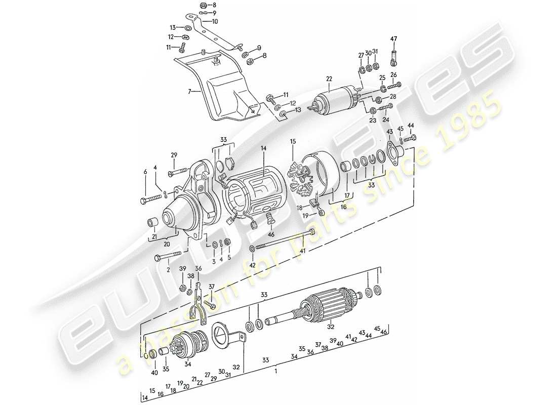 un diagrama de piezas del catálogo de piezas porsche 1977 (924)