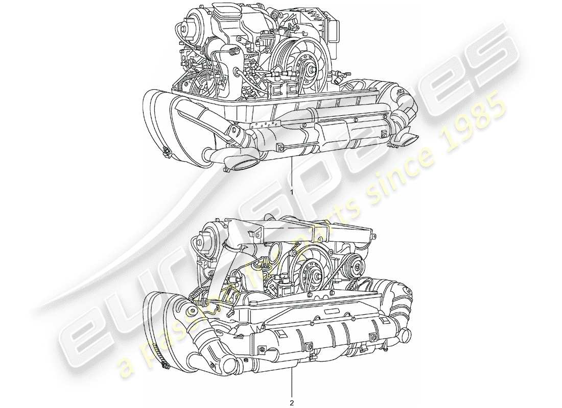 un diagrama de piezas del catálogo de piezas porsche 1978 (refurbished and exchange catalogue)