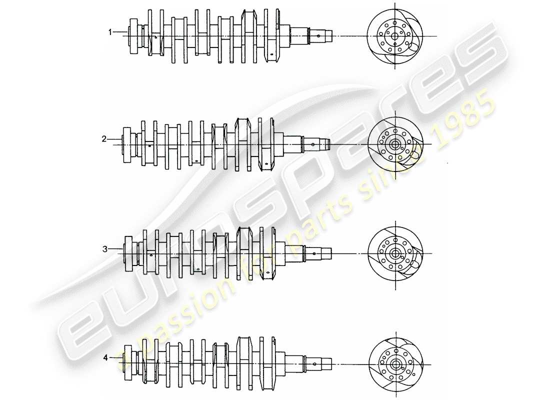 un diagrama de piezas del catálogo de piezas porsche 1978 (refurbished and exchange catalogue)