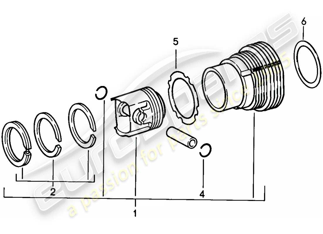 un diagrama de piezas del catálogo de piezas porsche 1988 (911)