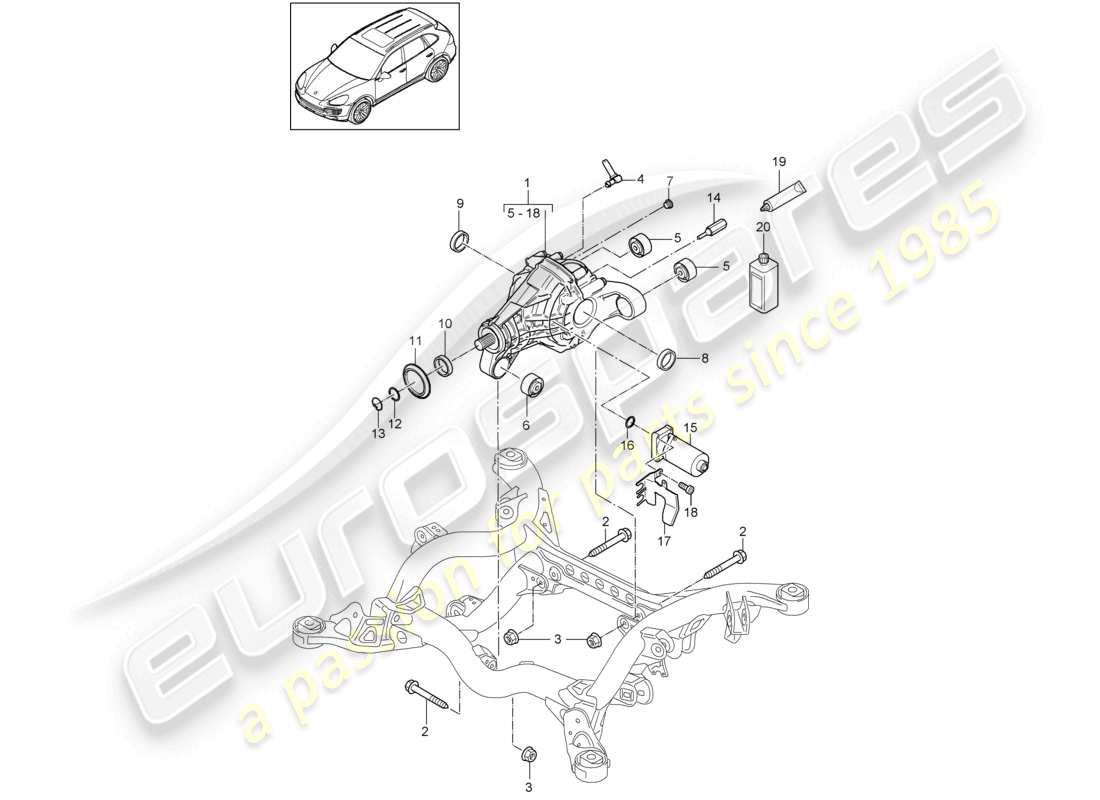 un diagrama de piezas del catálogo de piezas porsche 2012 (cayenne e2 92a)