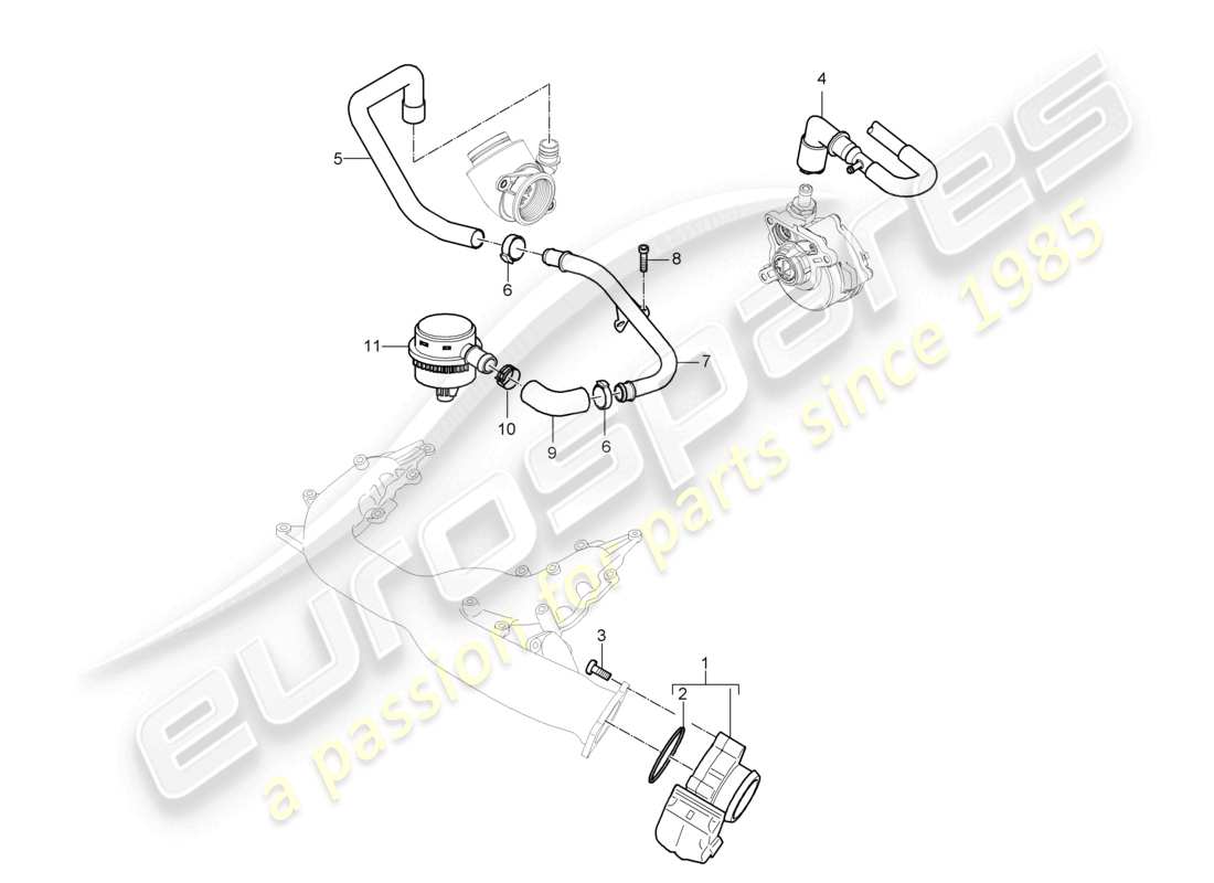 un diagrama de piezas del catálogo de piezas porsche 2008 (cayenne e1 9pa)