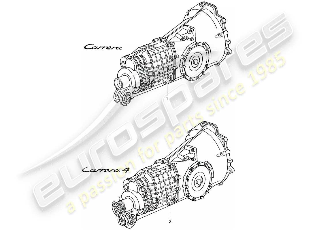 un diagrama de piezas del catálogo de piezas porsche 1994 (refurbished and exchange catalogue)