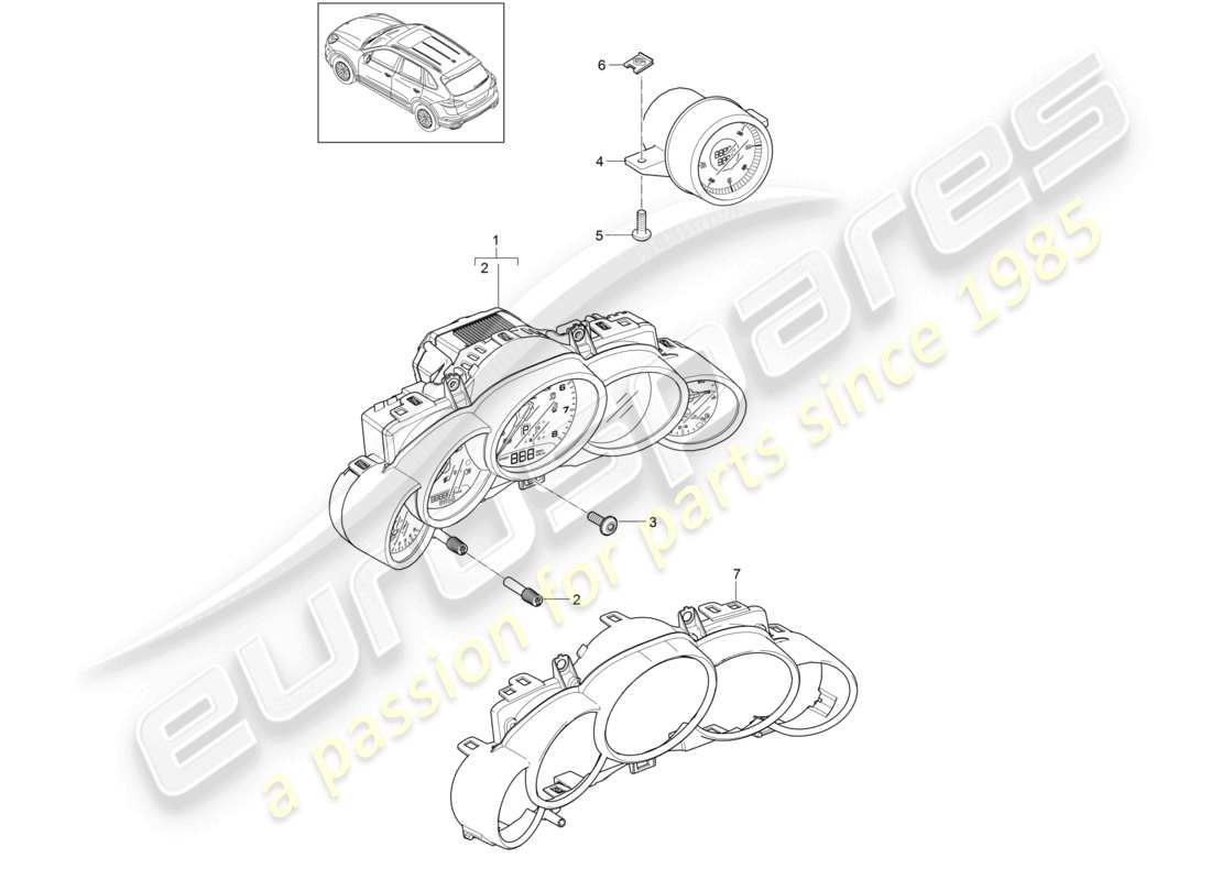 un diagrama de piezas del catálogo de piezas porsche 2011 (cayenne e2 92a)